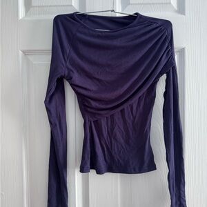 Navy Blue Wrap Women's Top